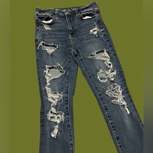 American Eagle distressed super high rise jeggings size women’s 6